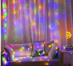 Malatec Novoletne lučke zavesa 300 LED RGB barvne 3m – 8 funkcij