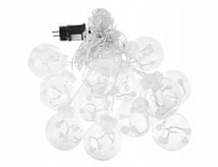 Malatec Novoletne lučke zavesa 108 LED hladno bela 2,6m kroglice 8 funkcij