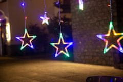 Malatec Novoletne lučke zavesa 138 LED RGB večbarvne 2,5m zvezde 8 funkcij