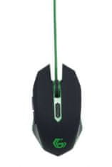 Gembird MUSG-001-G LED Gamer črna/Green miška