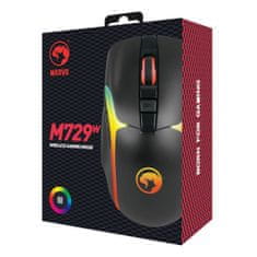 Marvo M729W RGB črna brezžična miška