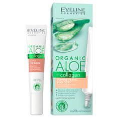 shumee Organic Aloe + Collagen tekoči obliži za oči za zmanjšanje temnih kolobarjev in zabuhlosti 4v1 20 ml