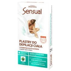 shumee Sensual Aloe depilacijski trakovi za telo 12 kos + tuba z oljčnim oljem za pomirjanje draženja 10 ml