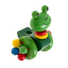 WOWO Walking Frog Wooden Pusher - Leseni poganjalec na palici - Walking Frog