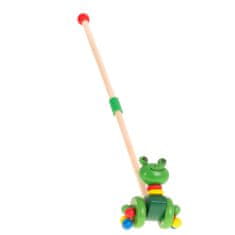 WOWO Walking Frog Wooden Pusher - Leseni poganjalec na palici - Walking Frog