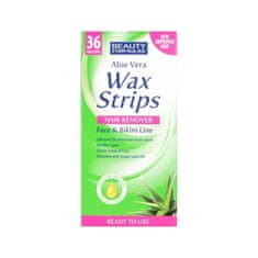 shumee Wax Strips Hair Remover Aloe Vera trakovi za depilacijo obraza in bikini predela 36 kos.