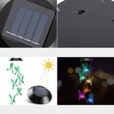 HOME & MARKER® Solarna svetilka, Solarna svetilka z visečimi pticami, Vetrni zvončki | SOLARBIRD