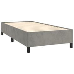 Vidaxl Box spring postelja z vzmetnico svetlo siva 90x200 cm žamet