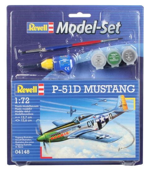 Revell maketa-miniatura SET P-51D Mustang • maketa-miniatura 1:72 starodobna letala • Level 3