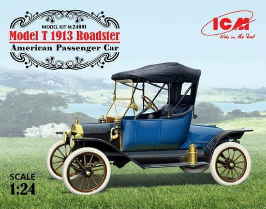 ICM maketa-miniatura Ford Model T 1913 Roadster • maketa-miniatura 1:24 starodobni avtomobili • Level 3