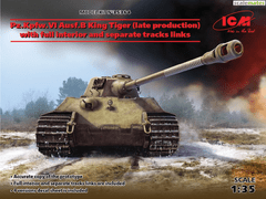 ICM maketa-miniatura Pz.Kpfw. VI Ausf.B King Tiger (pozna proizvodnja) s celo podrobno notranjostjo in posamezimi elementi gosenic • maketa-miniatura 1:35 tanki in oklepniki • Insane