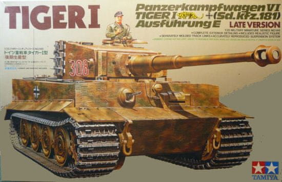 Tamiya maketa-miniatura TIGER I (poznejša različica) • maketa-miniatura 1:35 tanki in oklepniki • Level 4