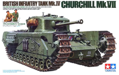 Tamiya maketa-miniatura BRITANSKI CHURCHILL MK.VII (pehotni tank Mk.IV) • maketa-miniatura 1:35 tanki in oklepniki • Level 4