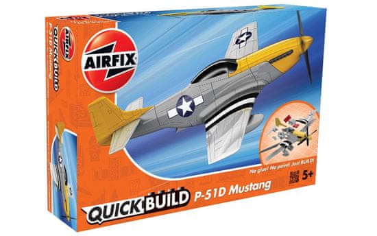 Airfix maketa-miniatura Quick build P-51D Mustang • maketa-miniatura starodobna letala • Level 1