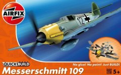 Airfix maketa-miniatura Quick build Messerschmitt 109 • maketa-miniatura starodobna letala • Level 1