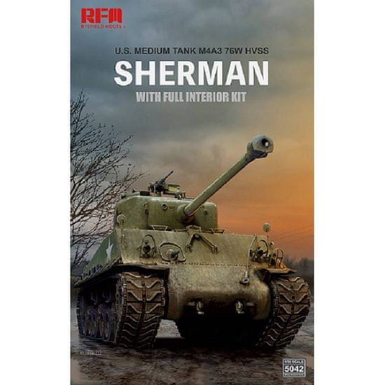 RFM maketa-miniatura M4A3 76W HVSS Sherman with full interior • maketa-miniatura 1:35 tanki in oklepniki • Insane