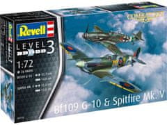 Revell maketa-miniatura SET Messerschmitt Bf 109 G-10 Spitfire Mk.V • maketa-miniatura 1:72 starodobna letala • Level 3