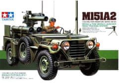 Tamiya maketa-miniatura Ameriški M151A2 z lanserjem raket TOW (sistem za sledenje M220) • maketa-miniatura 1:35 vojaška vozila • Level 3