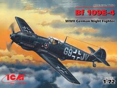 ICM maketa-miniatura Bf 109E-4, nemški nočni lovec • maketa-miniatura 1:72 starodobna letala • Level 3