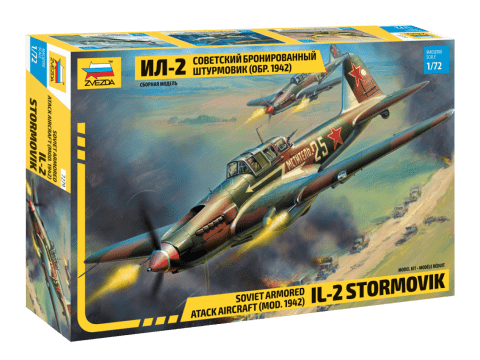 Zvezda maketa-miniatura IL-2 Shturmovik (mod.1942) • maketa-miniatura 1:72 starodobna letala • Level 3