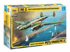 Zvezda maketa-miniatura Sovjetski bombnik Petlyakov PE-2 • maketa-miniatura 1:72 starodobna letala • Level 3