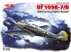 ICM maketa-miniatura Bf 109E-7-B, nemški lovski bombnik • maketa-miniatura 1:72 starodobna letala • Level 3