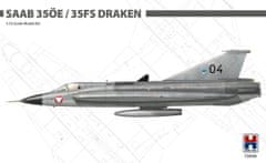 Hobby2000 maketa-miniatura Saab 35ÖE-35FS Draken • maketa-miniatura 1:72 novodobna letala • Level 3