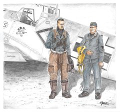 Special Hobby maketa-miniatura Bf 109E ace A. Galland and mechanic • maketa-miniatura 1:72 figure • Level 4