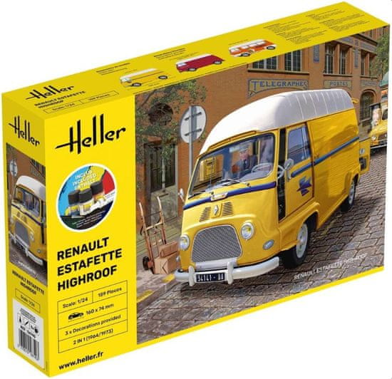 Heller maketa-miniatura STARTER KIT ESTAFETTE HIGHROOF • maketa-miniatura 1:24 starodobni avtomobili • Level 3