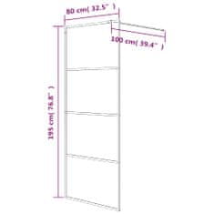 Vidaxl Pregrada za tuš črna 80x195 cm delno motno ESG steklo