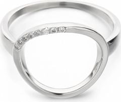 MOISS Eleganten srebrn prstan s cirkoni R0001901 (Obseg 48 mm)