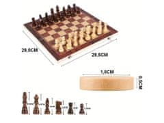 Verkgroup 3v1 lesena šahovnica backgammon in dama 30×30cm lesene figure