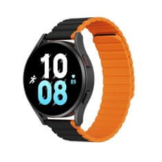 slomart Univerzalni magnetni trak samsung galaxy watch 6 pro / 6 / 6 classic / 5 pro / 5 / 5 classic dux ducis strap (20mm različica) - črno-oranžen