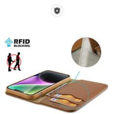 slomart rfid zaklepanje denarnice za iphone 15 plus dux ducis hivo - rjava