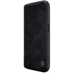 slomart usnjen ovitek s pokrovom za kamero za iphone 15 pro nillkin qin pro leather - black