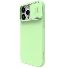 slomart nillkin camshield silikonski ovitek za iphone 15 pro s pokrovom za kamero - mint