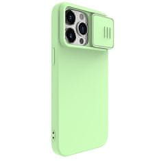 slomart nillkin camshield silikonski ovitek za iphone 15 pro s pokrovom za kamero - mint