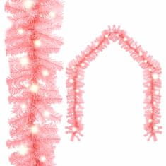 Vidaxl Božična girlanda z LED lučkami 20 m roza