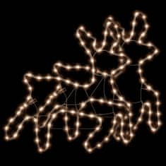 Vidaxl Božični severni jelen LED 2 kosa toplo bel 57x55x4,5 cm