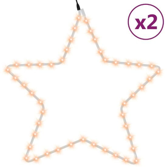 Vidaxl Božična figura zvezda z 48 LED 2 kosa toplo bela 56 cm