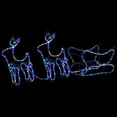 Vidaxl Božični jelen in sani zunanja dekoracija 576 LED lučk