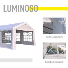 OUTSUNNY Outsunny Zunanji zunanji gazebo poročni party šotor beli jekleni okvir (6m x 4m x2,8m)