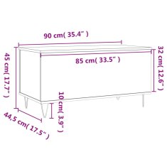 Vidaxl Klubska mizica črna 90x44,5x45 cm inženirski les