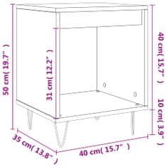 Vidaxl Nočna omarica 2 kosa betonsko siva 40x35x50 cm inženirski les