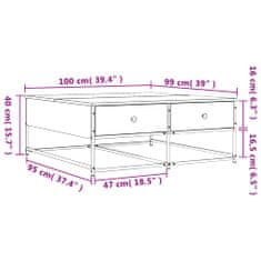 Vidaxl Klubska mizica sonoma hrast 100x99x40 cm inženirski les