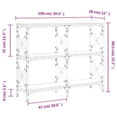 Vidaxl Klubska mizica siva sonoma 100x28x80,5 cm inženirski les