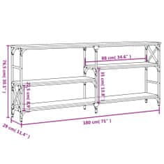 Vidaxl Klubska mizica siva sonoma 180x29x76,5 cm inženirski les