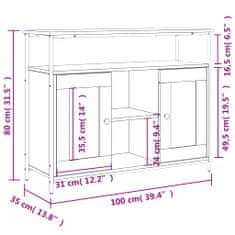 Vidaxl Komoda siva sonoma 100x35x80 cm inženirski les