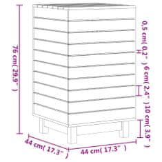 Vidaxl Košara za perilo 44x44x76 cm trdna borovina