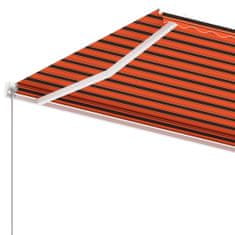 Vidaxl Prostostoječa ročno zložljiva tenda 600x300 cm oranžna/rjava